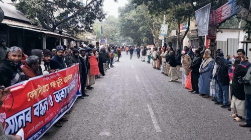 পাবনার ভাঁড়ারার কোলাদীতে শতাধিক গরু চুরি, রাস্তা অবরোধ করে এলাকাবাসীর অবরোধ