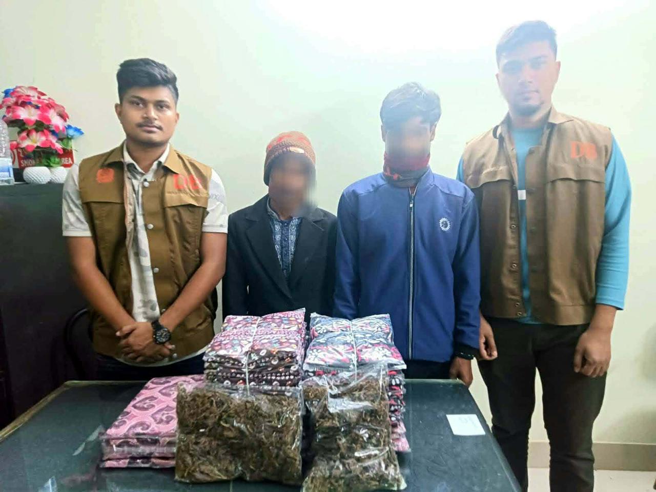 চুনারুঘাটে ৭ কেজি গাঁজাসহ ২ মাদক কারবারি আটক