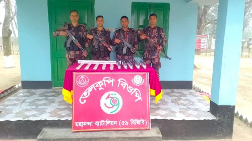 সীমান্তে ৫৯ বিজিবি’র বিরামহীন সাফল্য নেশাজাতীয় ট্যাবলেট এবং সিরাপ জব্দ