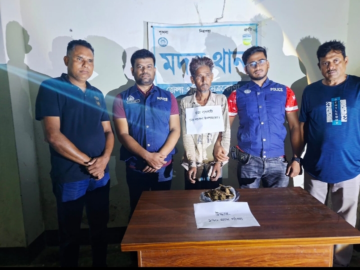 নেত্রকোনার মদনে ১৭০ গ্রাম গাঁজাসহ নজরুল ইসলাম আটক